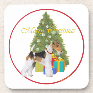 Draht-Foxterrier Weihnachten Untersetzer