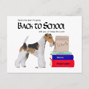Draht-Foxterrier Zurück zur Schule Postkarte