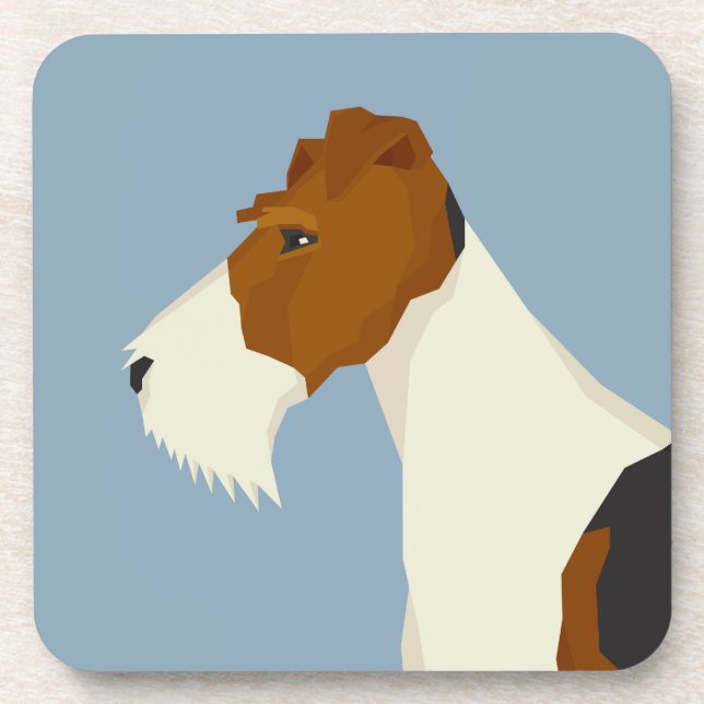 Draht-Fuchs-Terrier Getränkeuntersetzer (Vorderseite)