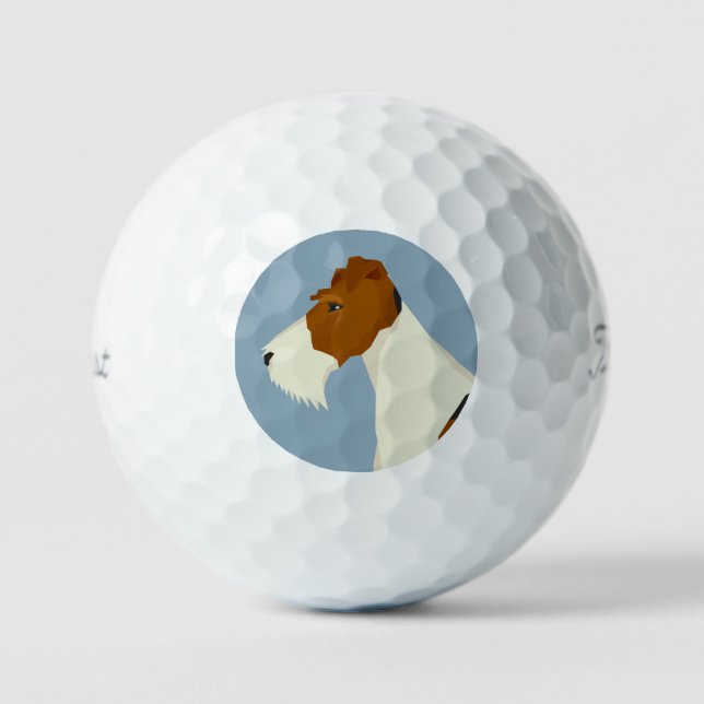 Draht-Fuchs-Terrier Golfball (Vorderseite)