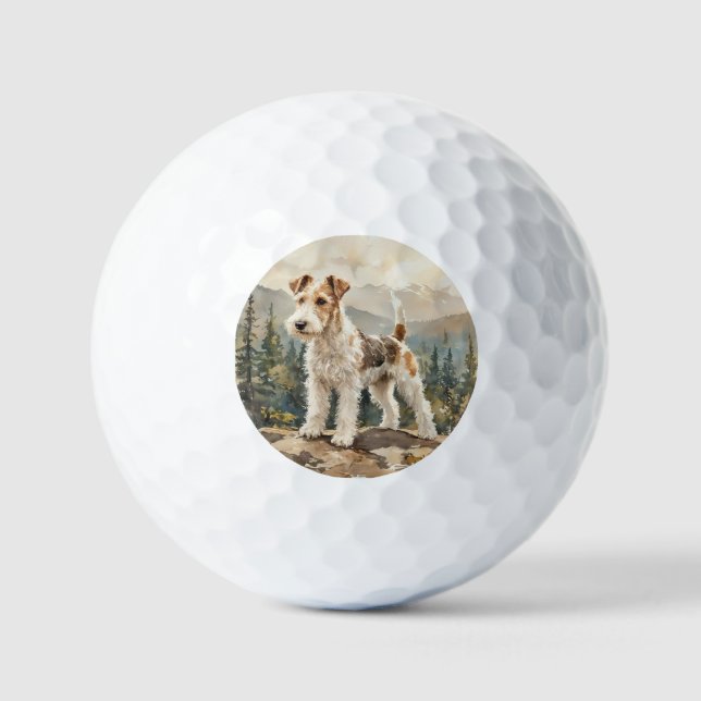 Draht-Fuchs-Terrier Golfball (Vorderseite)