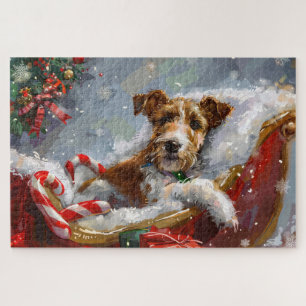 Draht-Fuchs-Terrier Hund Weihnachten Festlich