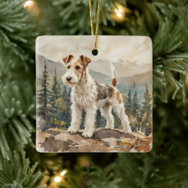 Draht-Fuchs-Terrier Keramikornament