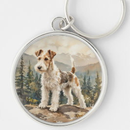 Draht-Fuchs-Terrier Schlüsselanhänger