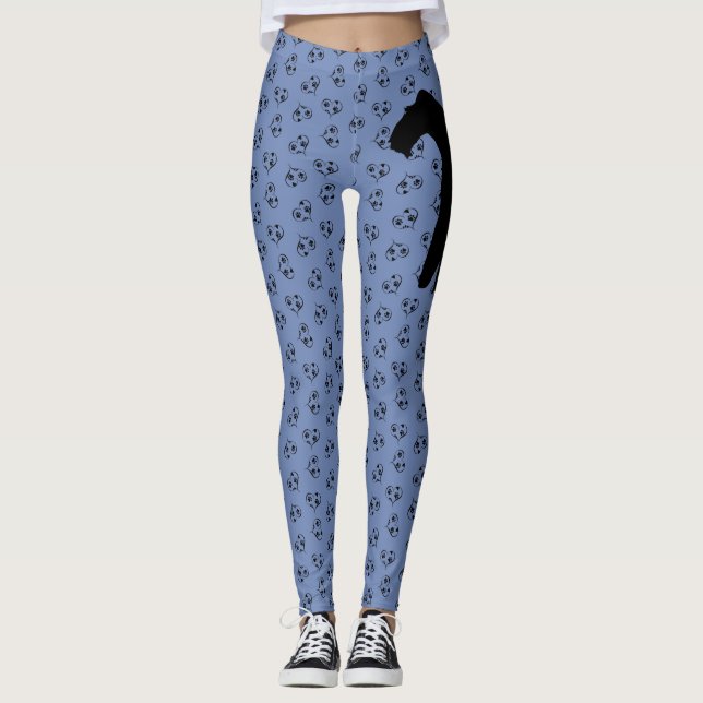 Draht-Haar-Foxterrier-Herz-Muster Leggings (Vorderseite)