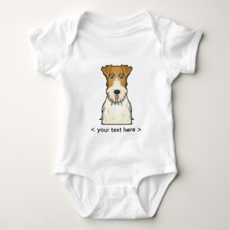Drahtfox-Terrier-Cartoon personalisiert Baby Strampler