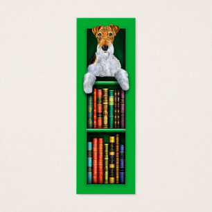 Drahtfox-Terrier-Grün-Lesezeichen
