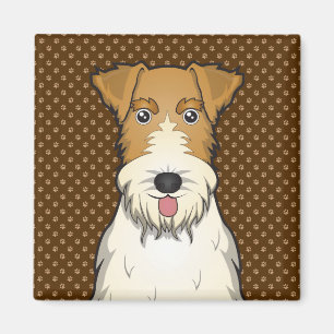 Drahtfox-Terrier-HundeCartoon-Tatzen Magnet