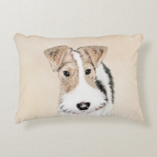 Drahtfox-Terrier-Malerei - niedliche ursprünglich Dekokissen
