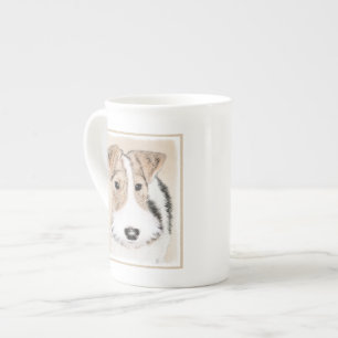 Drahtfox-Terrier-Malerei - niedliche ursprünglich Prozellantasse