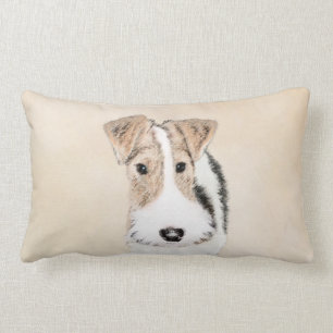 Drahtfox-Terrier-Malerei - niedliche ursprüngliche Lendenkissen