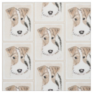 Drahtfox-Terrier-Malerei - niedliche ursprüngliche Stoff