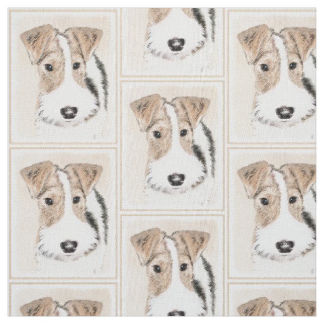 Drahtfox-Terrier-Malerei - niedliche ursprüngliche Stoff (Muster)
