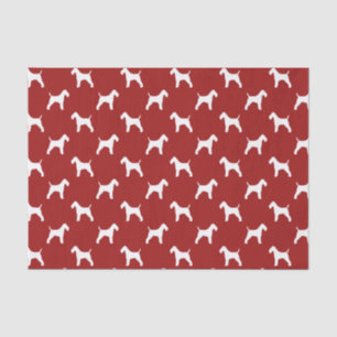 Drahtfox-Terrier-Silhouette-Muster-Rot Seidenpapier