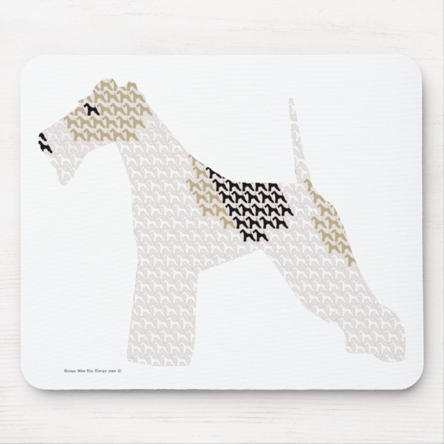 Drahtfox-Terrier (Silhouetten /shadows) Mousepad (Vorne)