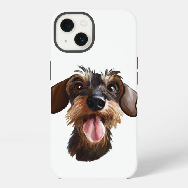 Drahthaar Dackel iPhone Hülle (Rückseite)