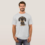 Drahthaar-Dackel| Niedlich Cartoon Dog Teckel T-Shirt<br><div class="desc">Niedliche Dackel Cartoon Hund Shirt. Drahthaar Wildschwein und bräunliche Teckel. Ein tolles Geschenk für die Dackel-Hundeliebhaber!</div>