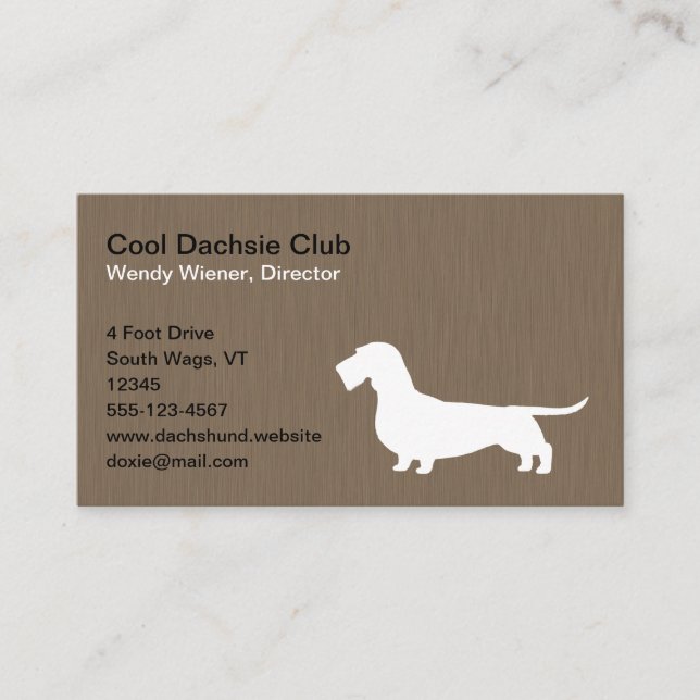 Drahthaar Dackel Silhouette | Dackel Hund für Haus Visitenkarte (Vorderseite)
