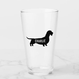 Drahthaar Dackel Silhouette Dackel Hund Lover's Glas