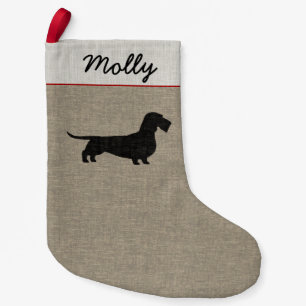 Drahthaar-Dackel-Silhouette Wiener Dog Weihnachten Kleiner Weihnachtsstrumpf