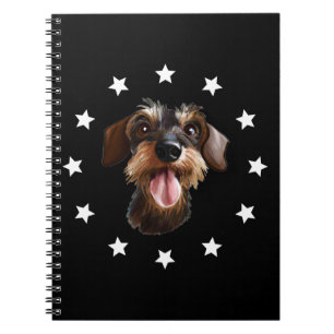 Drahthaar Dackel Stars Notebook Notizblock