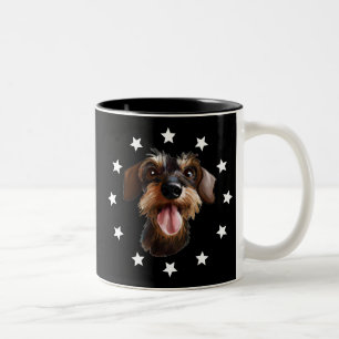 Drahthaar Dackel Stars Zwei-Tonen-Kaffee sehen m Zweifarbige Tasse