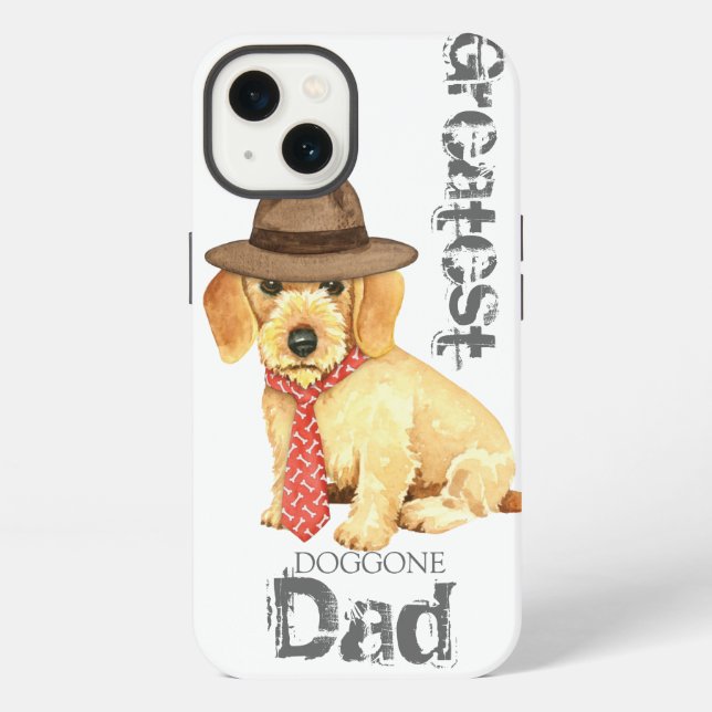 Drahthaar Dackel Vater iPhone Hülle (Rückseite)