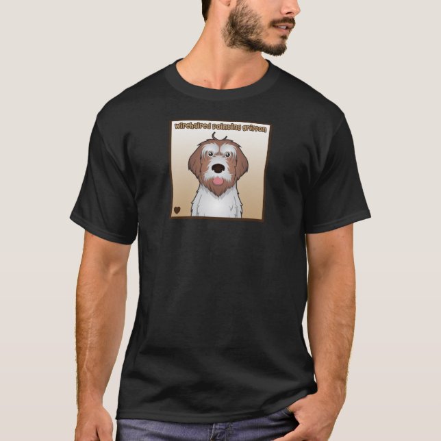 Drahthaar, das Griffon Cartoon zeigt T-Shirt (Vorderseite)