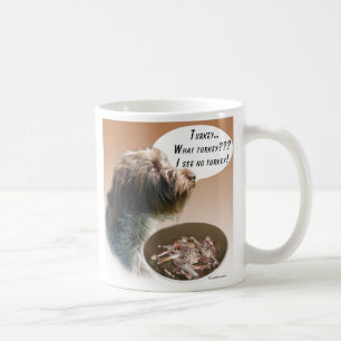 Drahthaar, das Griffon die Türkei zeigt Kaffeetasse