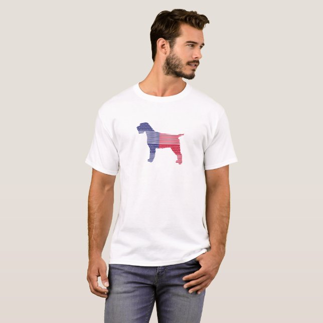 Drahthaar, das Griffon Hundepatriotischen T - T-Shirt (Vorne ganz)
