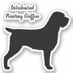 Drahthaar, das Griffon HundeSilhouette-Aufkleber Aufkleber