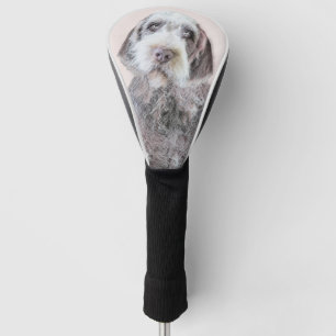Drahthaar, das Griffon Malerei - Hundekunst zeigt Golf Headcover