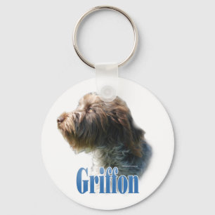 Drahthaar, das Griffon Namen zeigt Schlüsselanhänger