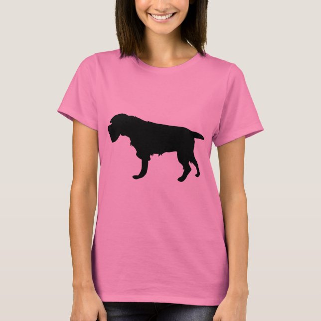 Drahthaar, das Griffon neuen Gang zeigt T-Shirt (Vorderseite)