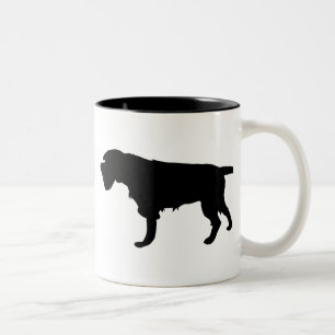 Drahthaar, das Griffon neuen Gang zeigt Zweifarbige Tasse