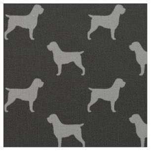 Drahthaar, das Griffon Silhouette-Muster zeigt Stoff