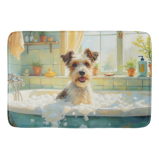 Drahthaar-Fox-Terrier-Bad-Dekor Badematte (Vorderseite)