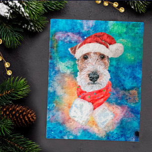 Drahthaar-Fox-Terrier-Rasse Hund Weihnachten 