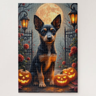 Drahthaar-Fuchs-Terrier-Gothic-Halloween-Porträtku