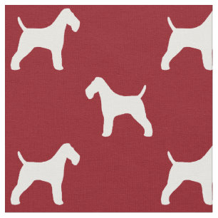 Drahthaar-Fuchs-Terrier-Silhouetten Hunde Rot und Stoff