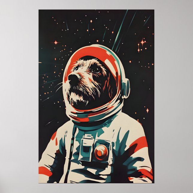 Drahthaar Griffon Astronaut Poster (Vorne)