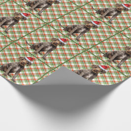 Drahthaar Pointer Dog Urlaub Kariert Weihnachten Geschenkpapier