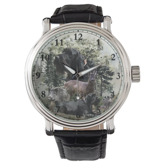 Drahthaar Pointer, Jagd im Freien Armbanduhr (Vorderseite)