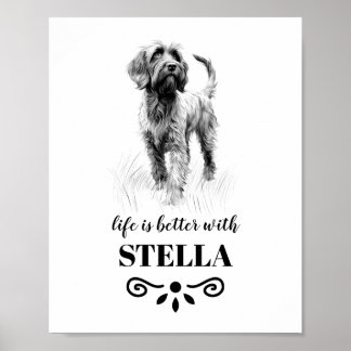 Drahthaar Pointing Griffon Benutzerdefinierter Hun Poster