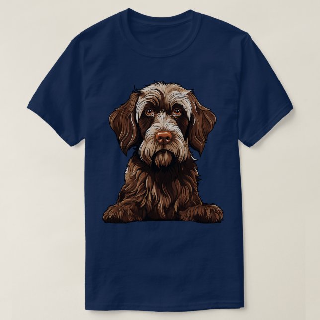 Drahthaar Pointing Griffon Dog Illustration T-Shirt (Design vorne)