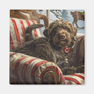 Drahthaar Pointing Griffon Dog Weihnachtsfest Magnet