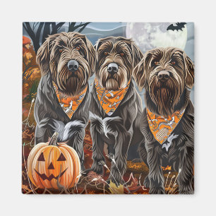 Drahthaar Pointing Griffon Halloween Spooky Magnet