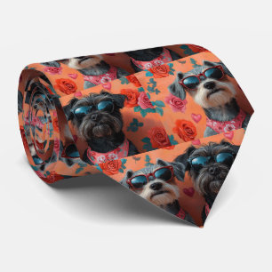 Drahthaar Pointing Griffon Heart Valentine's Day Krawatte