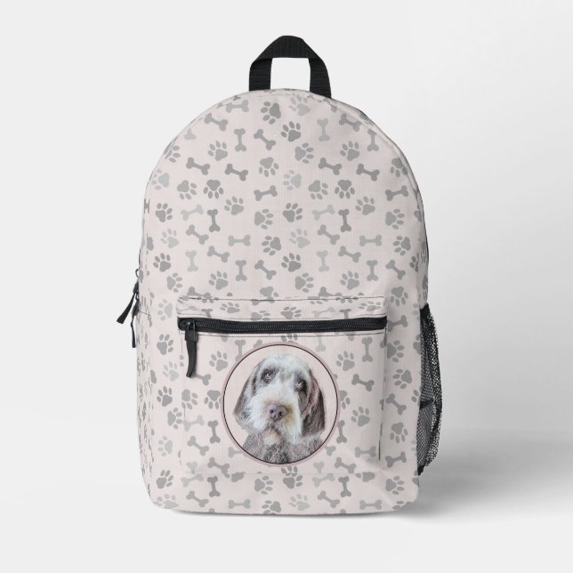 Drahthaar Pointing Griffon Painting - Dog Art Bedruckter Rucksack (Vorderseite)