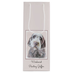 Drahthaar Pointing Griffon Painting - Dog Art Geschenktüte Für Weinflaschen